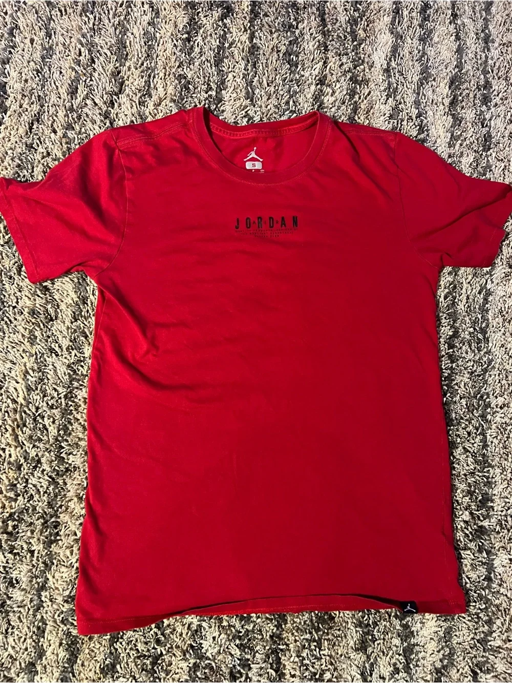 Jordan Red Short Sleeve Logo Tee for Men